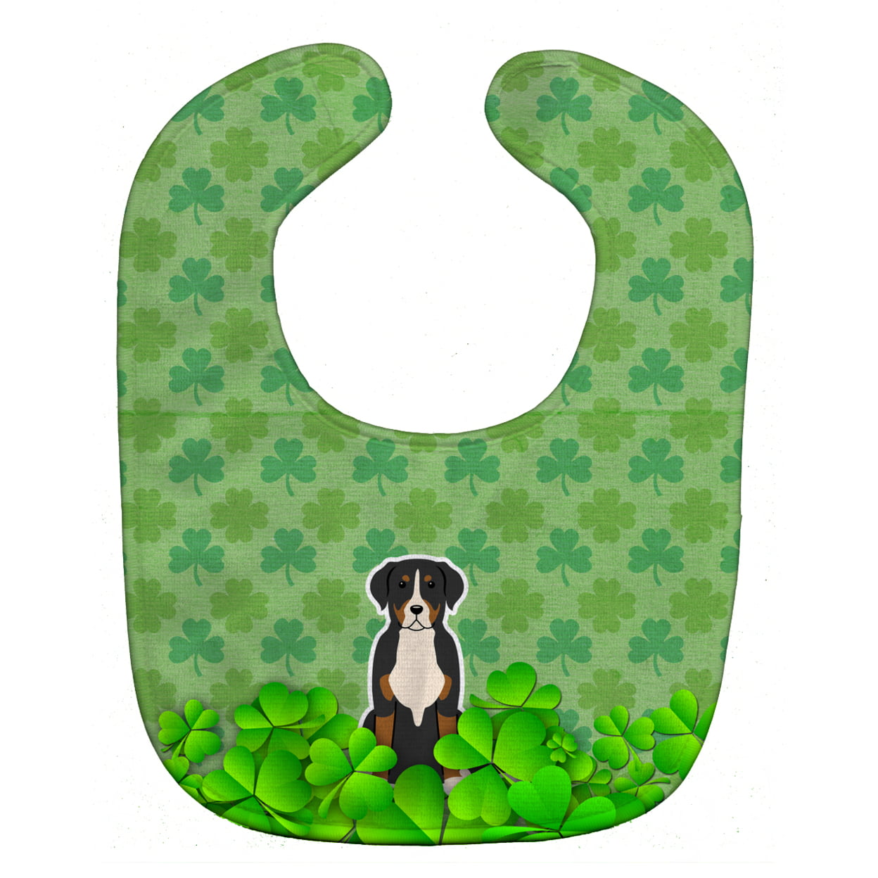 Bb6178bib Greater Swiss Mountain Dog Shamrocks Baby Bib