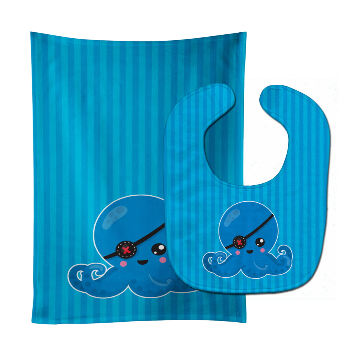 BB8919STBU Dinosaur Blue Baby Bib & Burp Cloth
