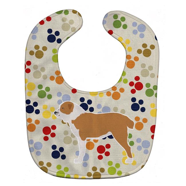 Bb6333bib Central Asian Shepherd Dog Pawprints Baby Bib