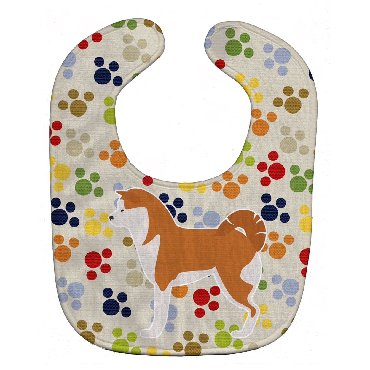 Bb6377bib Akita Pawprints Baby Bib