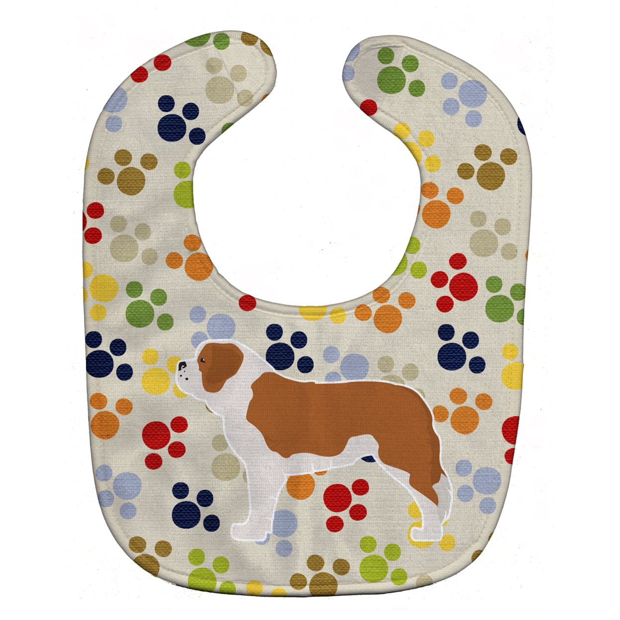 Bb6381bib Saint Bernard Pawprints Baby Bib