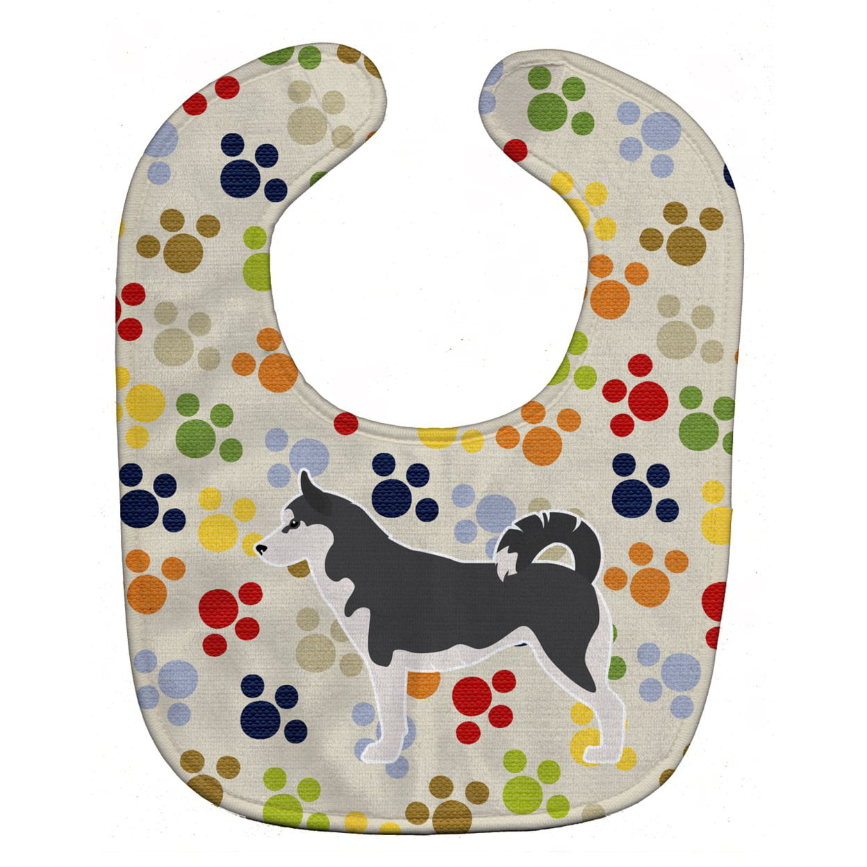 Bb6385bib Siberian Husky Pawprints Baby Bib