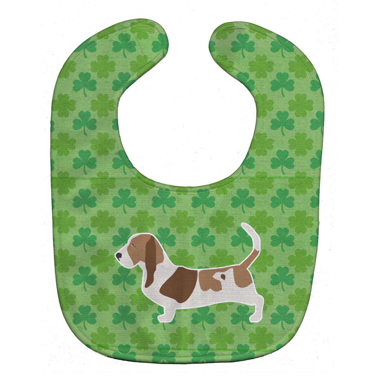 Bb6407bib Basset Hound Shamrocks Baby Bib