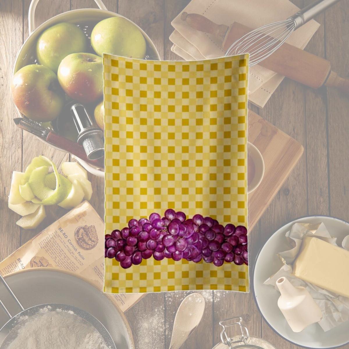 Picture of Carolines Treasures BB7170KTWL Grapes on Basketweave Kitchen Towel