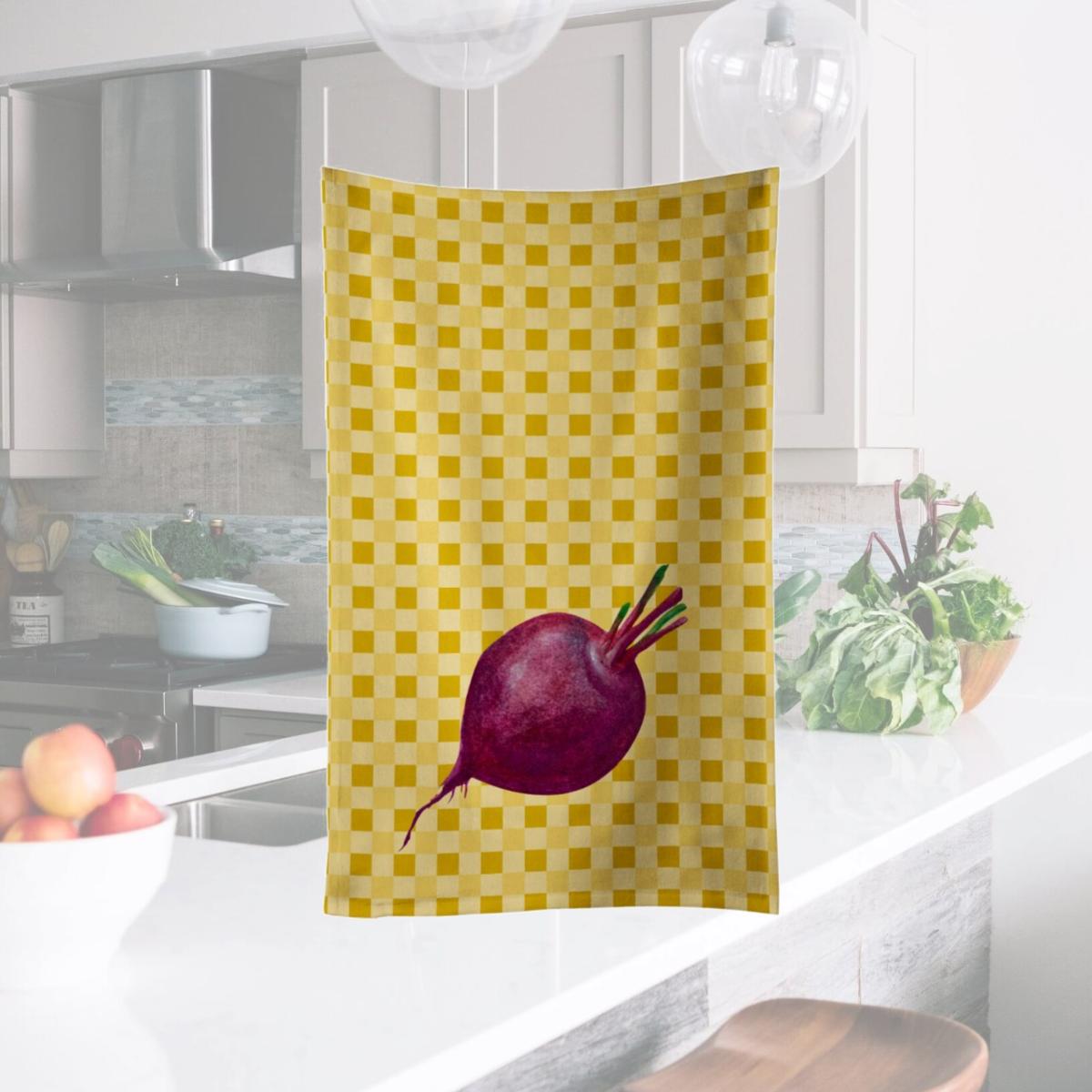 Picture of Carolines Treasures BB7185KTWL Beet Root on Basketweave Kitchen Towel