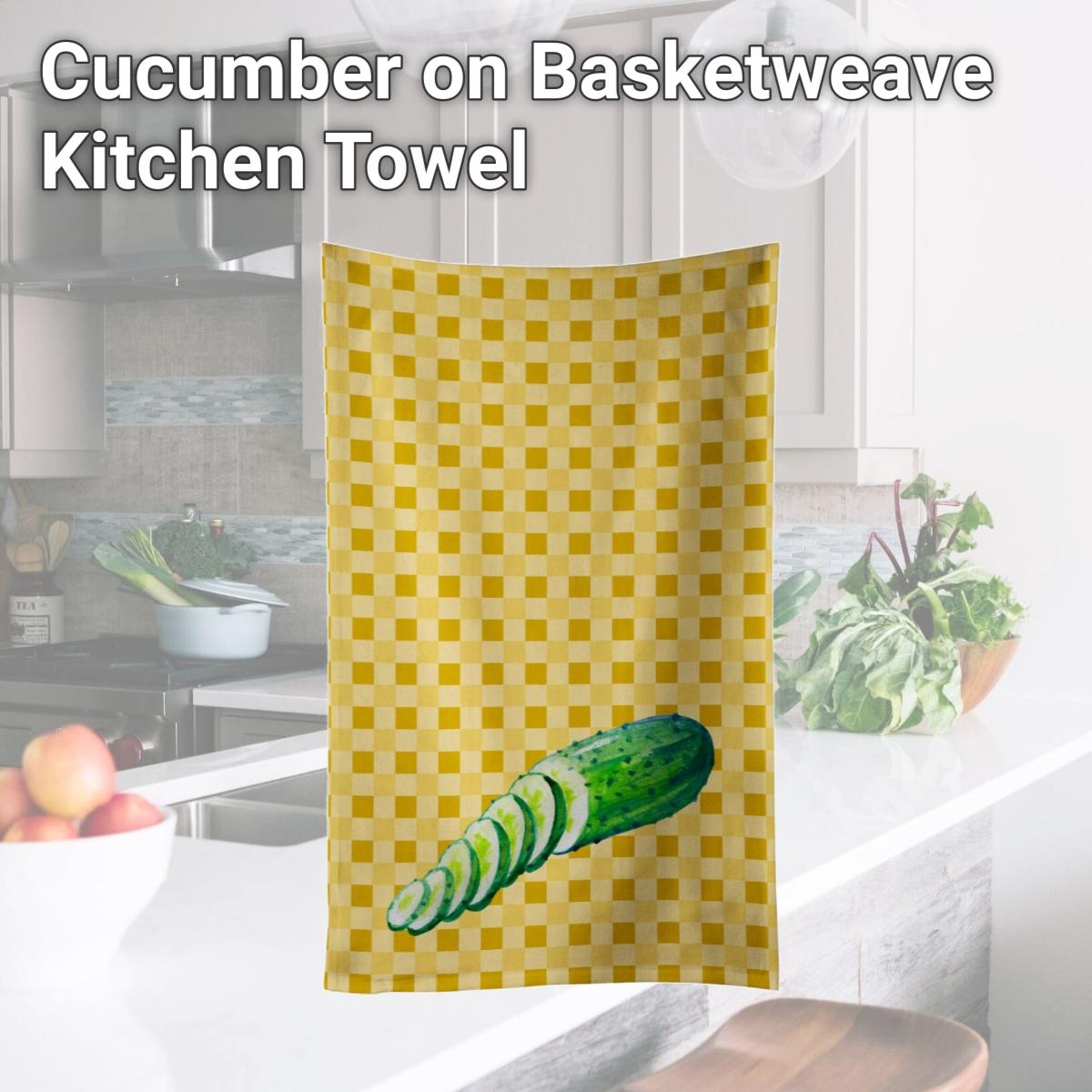 Picture of Carolines Treasures BB7199KTWL Cucumber on Basketweave Kitchen Towel