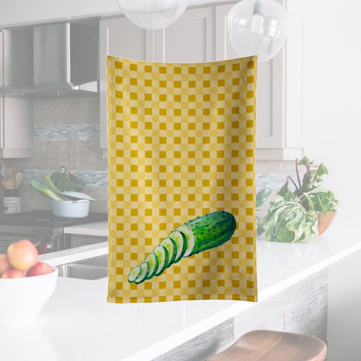 Picture of Carolines Treasures BB7199KTWL Cucumber on Basketweave Kitchen Towel