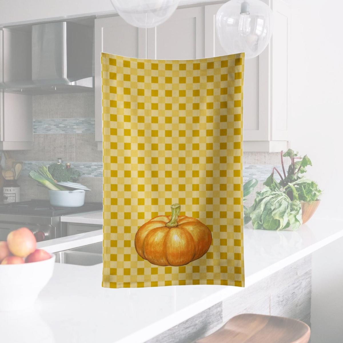 Picture of Carolines Treasures BB7209KTWL Pumpkin on Basketweave Kitchen Towel