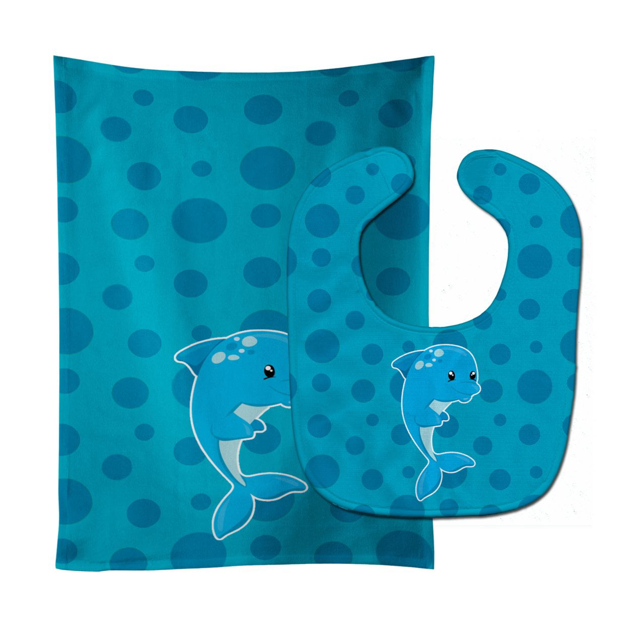 Nautical Dolphin Ceaser Baby Bib & Burp Cloth