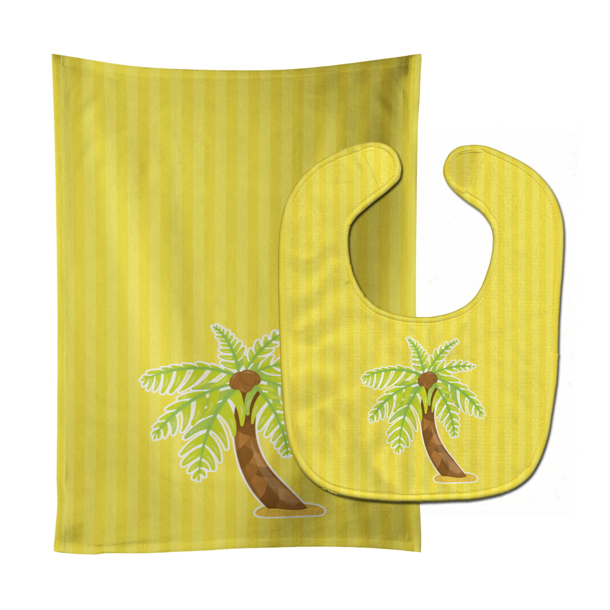 Palm Tree Baby Bib & Burp Cloth