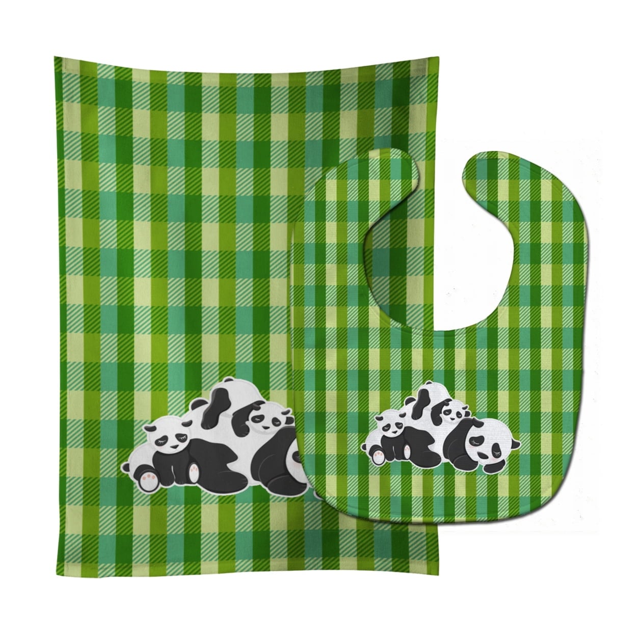 Pandas Baby Bib & Burp Cloth