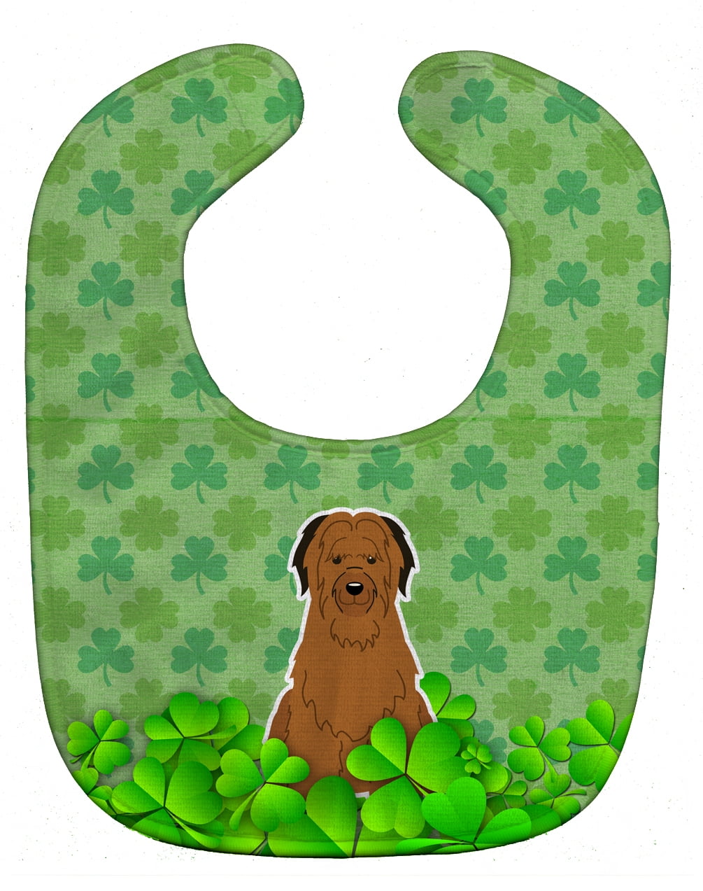 Bb6223bib Briard Brown Shamrocks Baby Bib