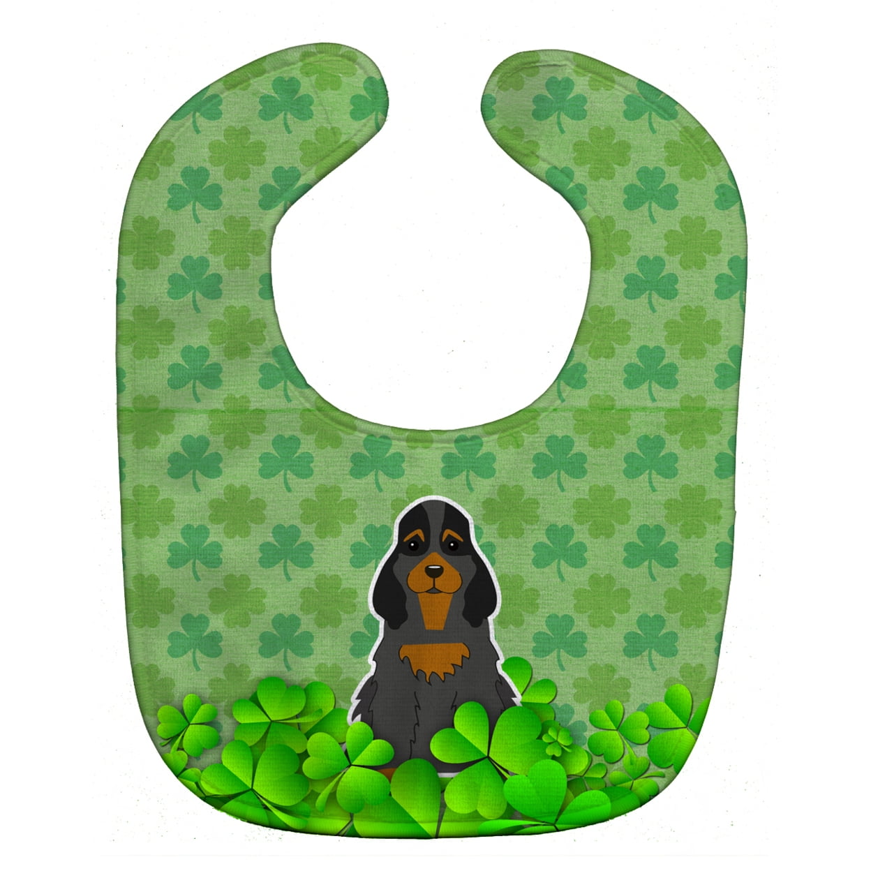 Bb6234bib Cocker Spaniel Black Tan Shamrocks Baby Bib