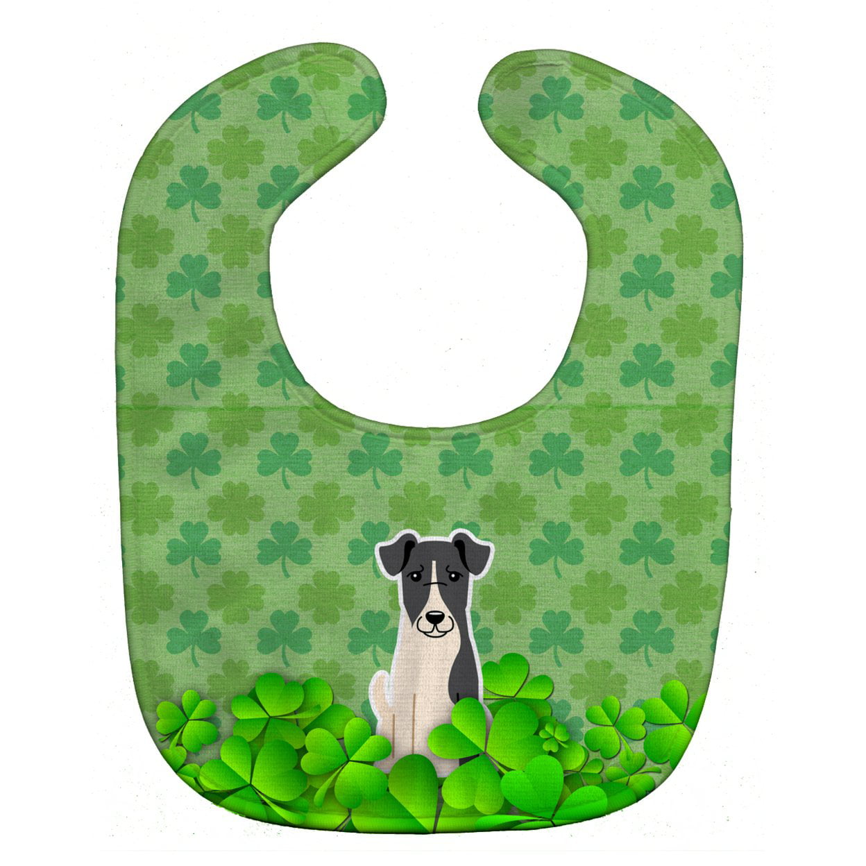 Bb6239bib Smooth Fox Terrier Shamrocks Baby Bib