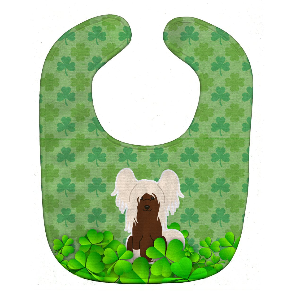 Bb6254bib Chinese Crested Cream Shamrocks Baby Bib