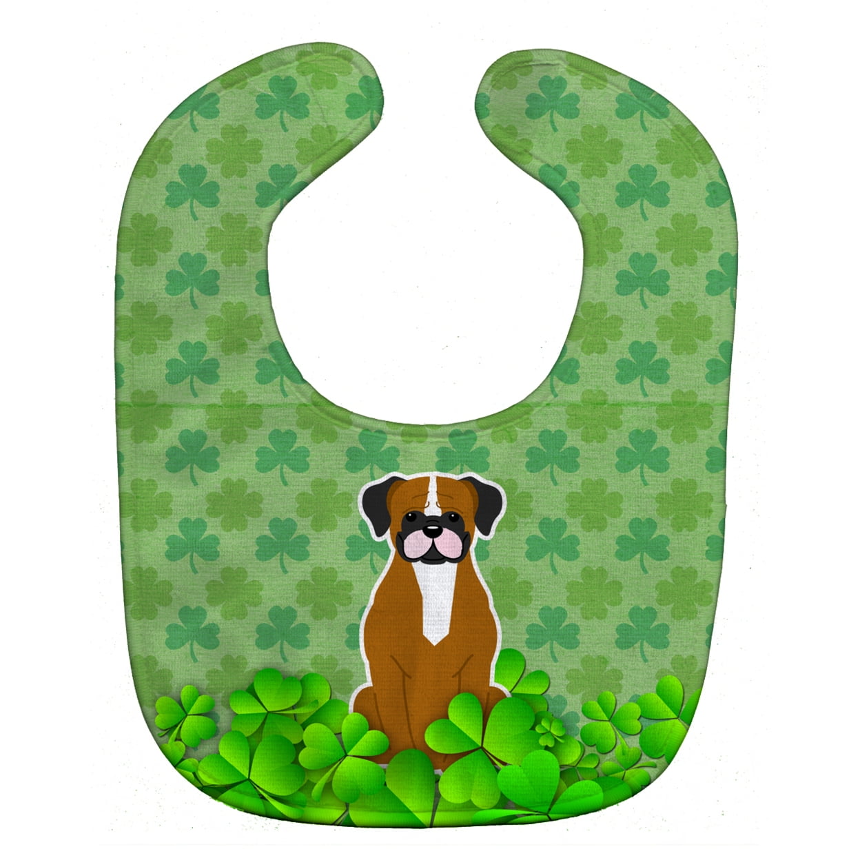 Bb6257bib Flashy Fawn Boxer Shamrocks Baby Bib