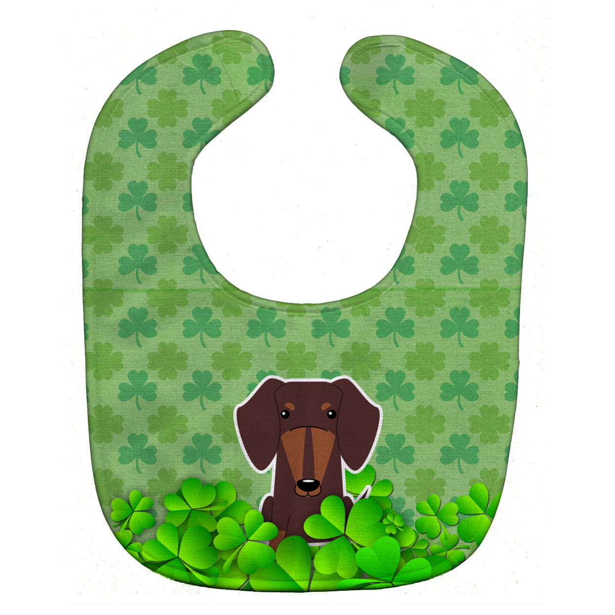 Bb6272bib Dachshund Chocolate Shamrocks Baby Bib