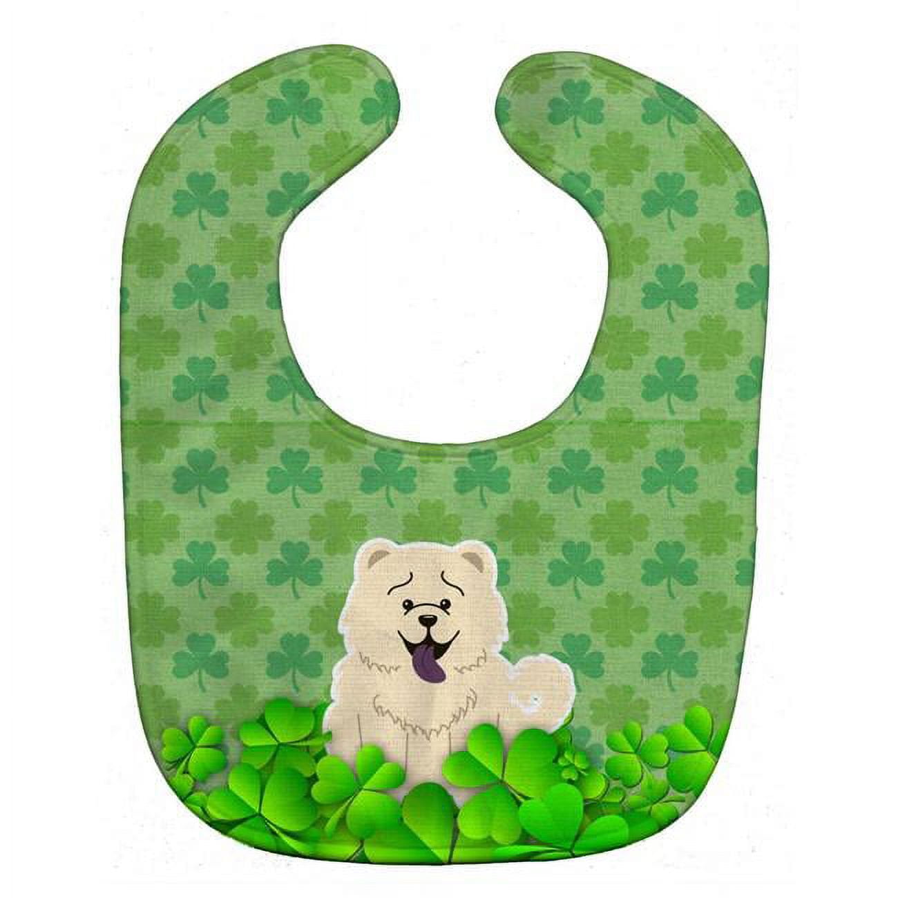 Bb6281bib Chow Chow White Shamrocks Baby Bib