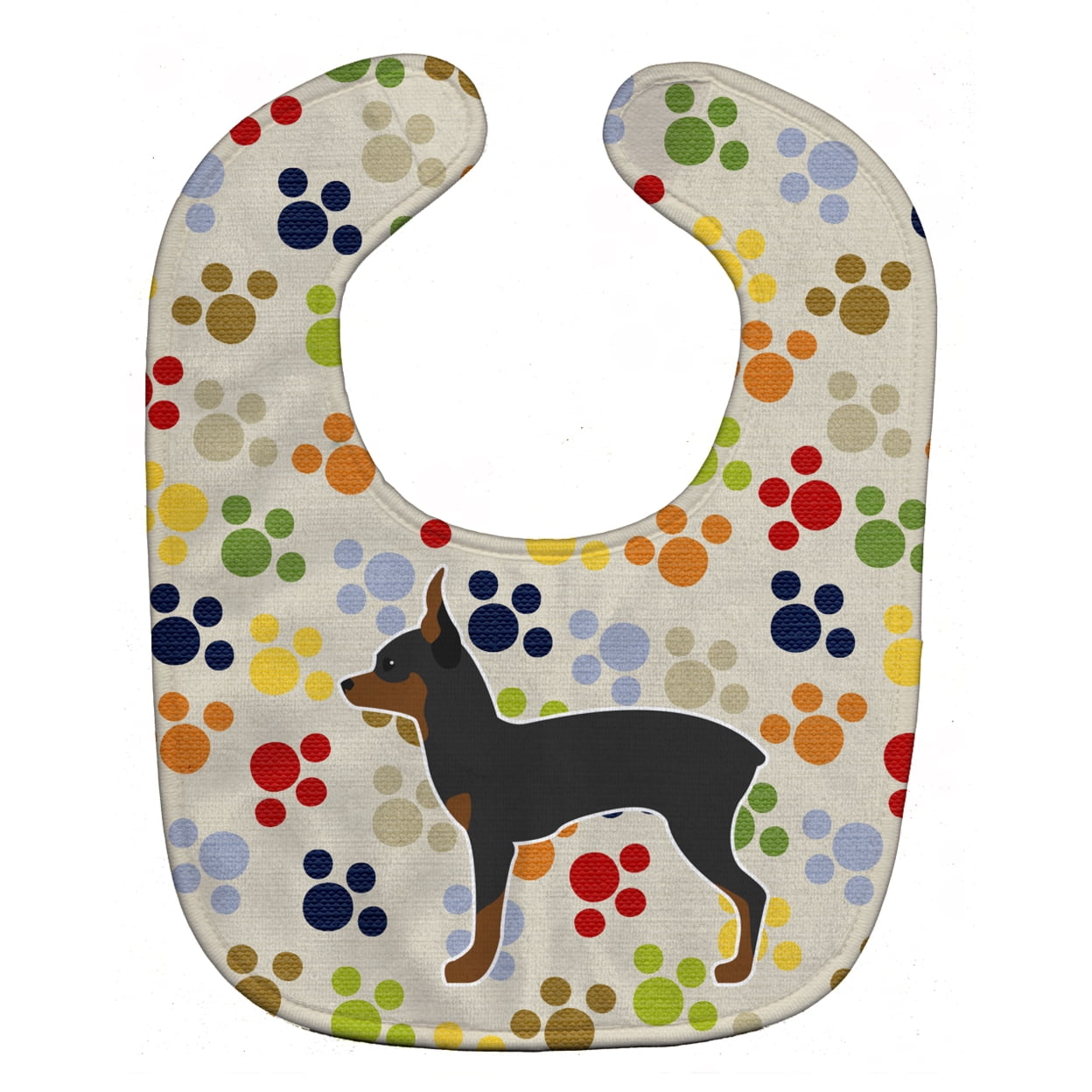 Bb6292bib Toy Fox Terrier Pawprints Baby Bib