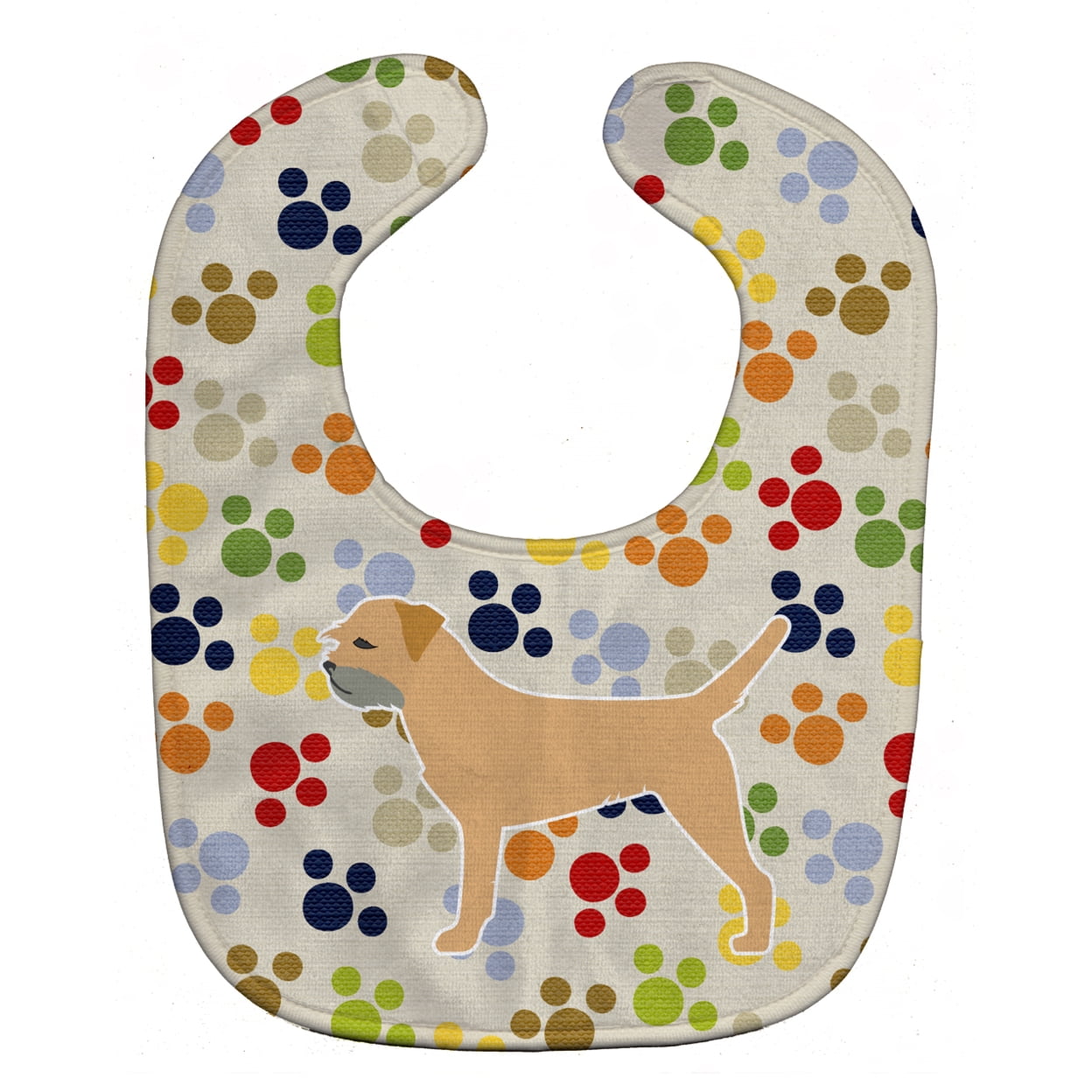 Bb6294bib Border Terrier Pawprints Baby Bib