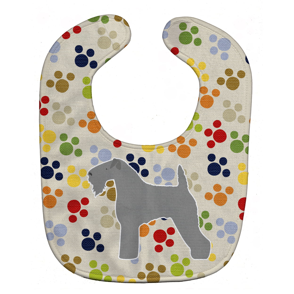 Bb6297bib Kerry Blue Terrier Pawprints Baby Bib