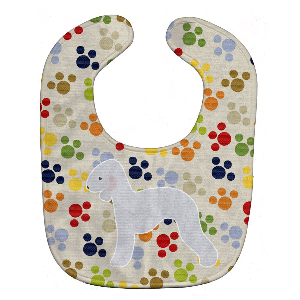 Bb6299bib Bedlington Terrier Pawprints Baby Bib