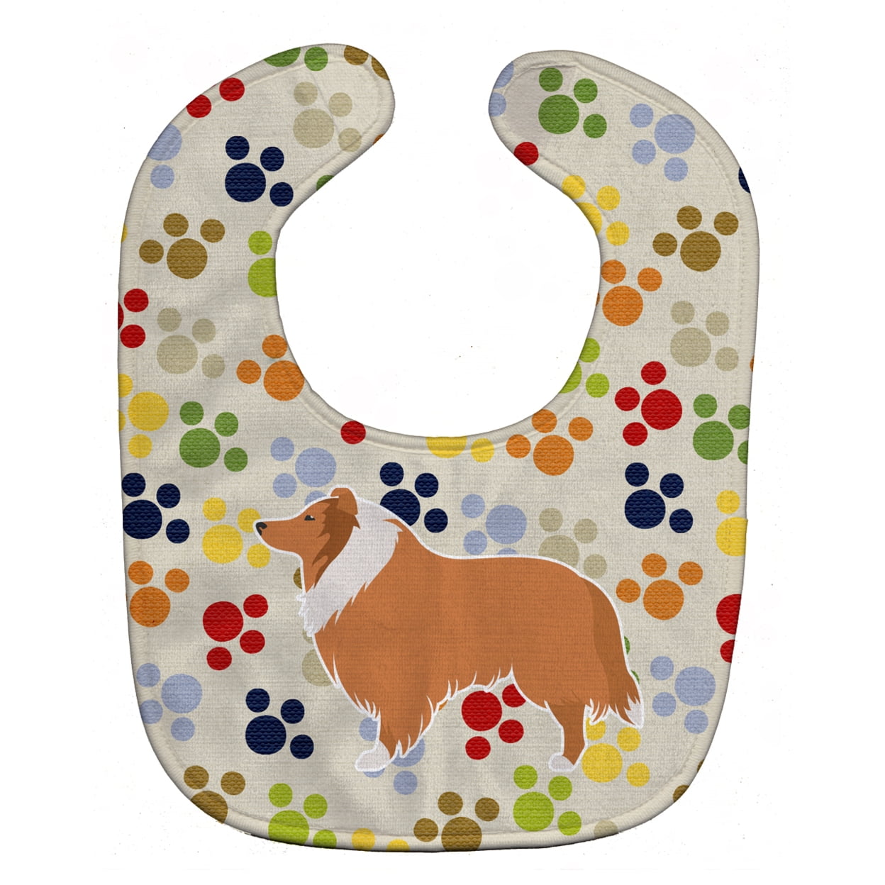 Bb6321bib Collie Pawprints Baby Bib