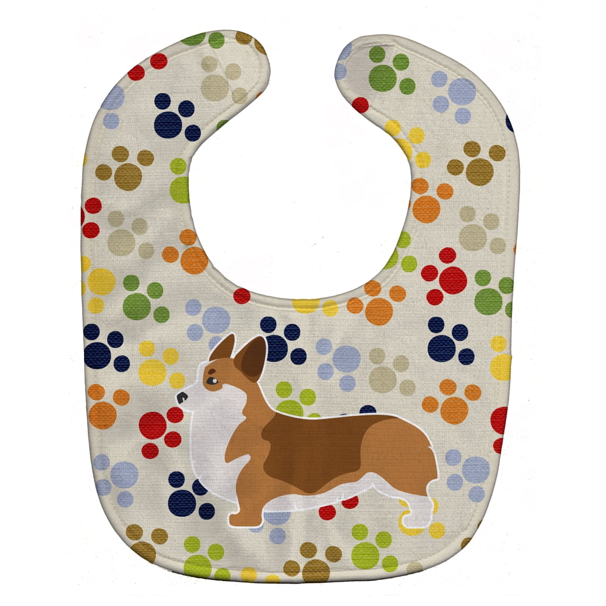 Bb6325bib Corgi Pawprints Baby Bib