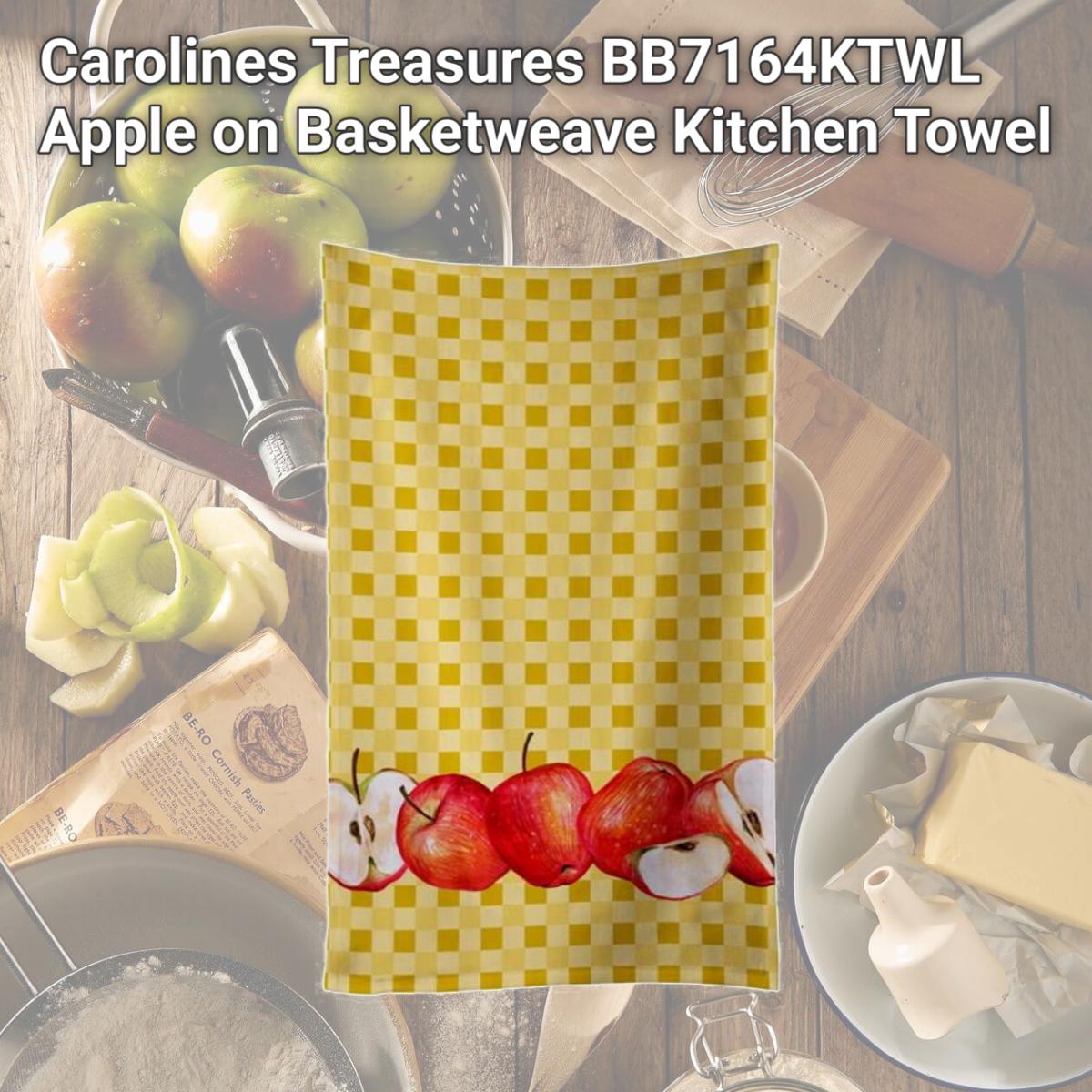 Picture of Carolines Treasures BB7164KTWL Apple on Basketweave Kitchen Towel