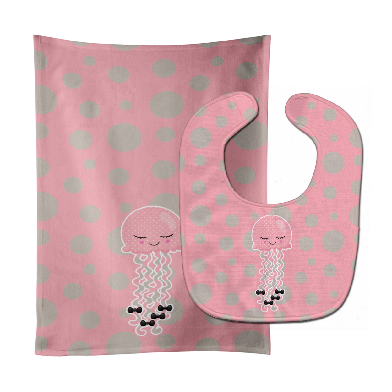 BB8718STBU Jellyfish Baby Bib & Burp Cloth
