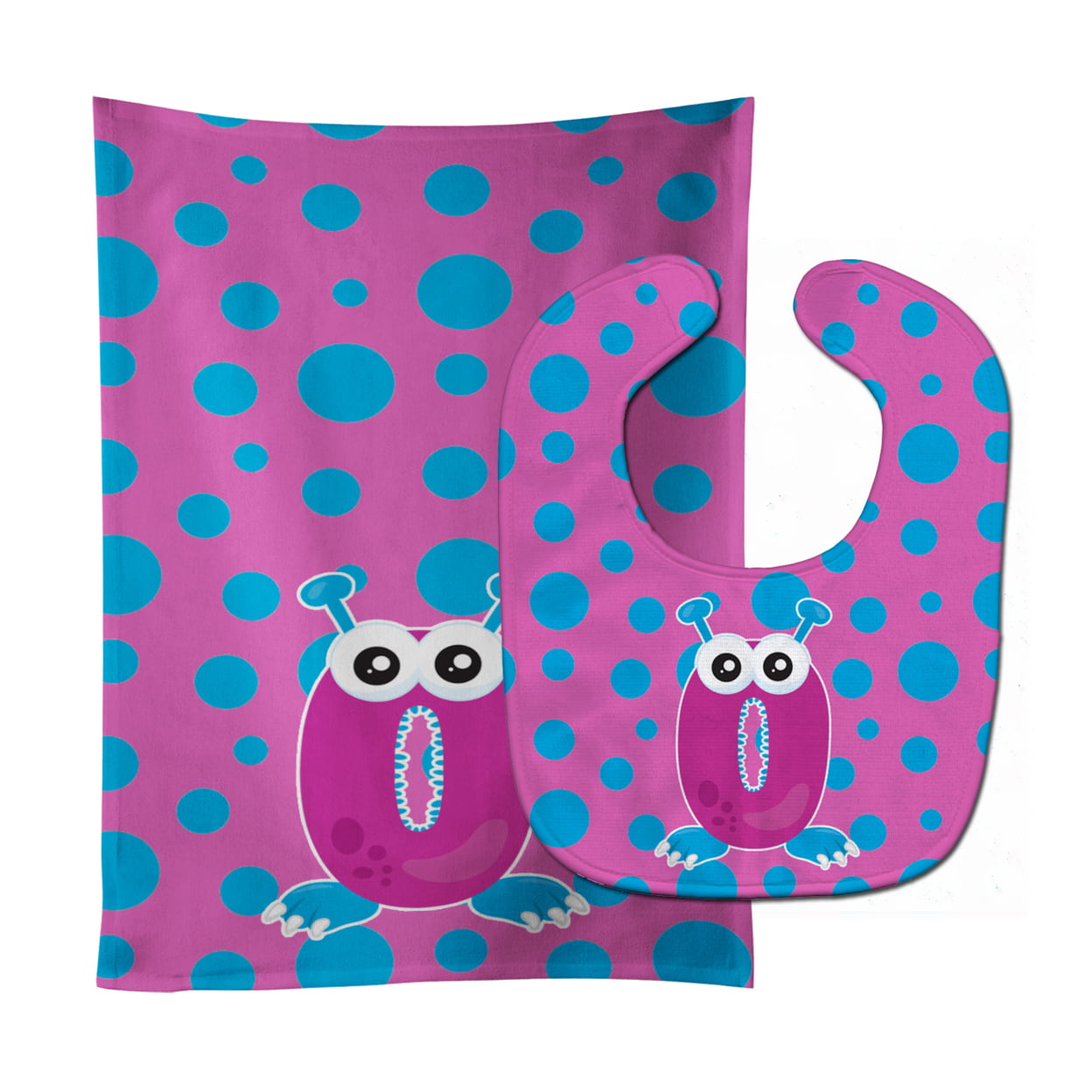 BB8860STBU Monster Month 0 Baby Bib & Burp Cloth