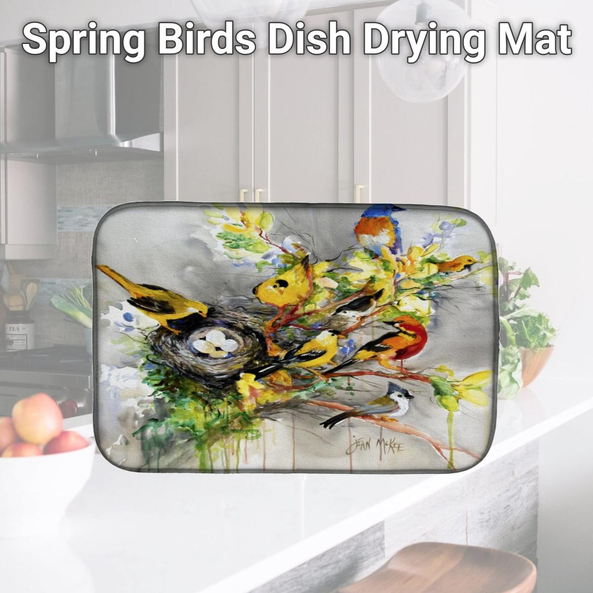 Picture of Carolines Treasures JMK1024DDM Spring Birds Dish Drying Mat