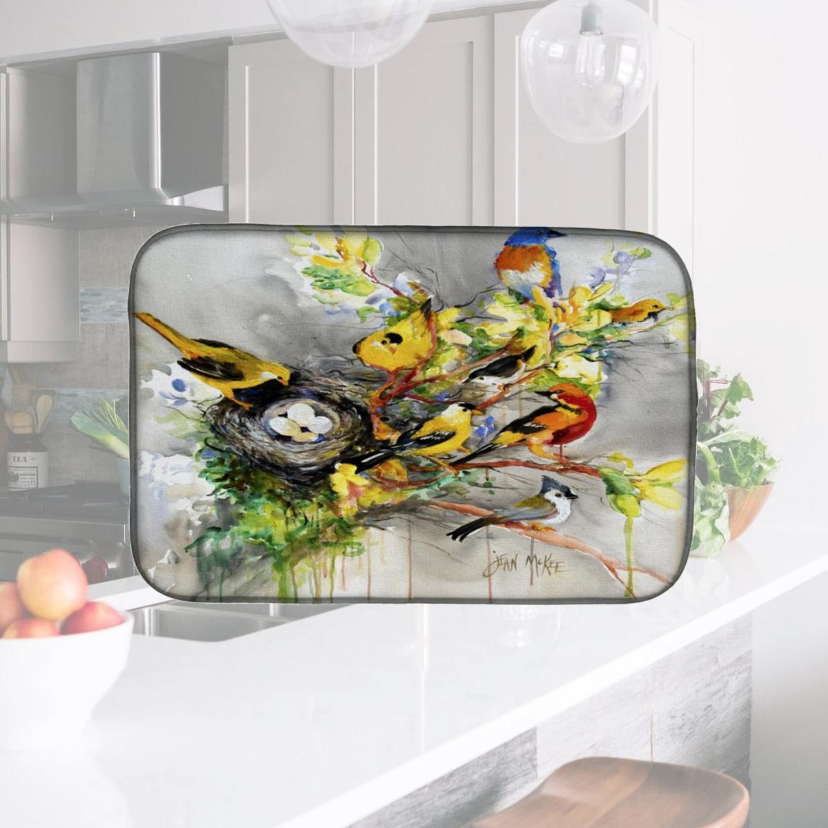 Picture of Carolines Treasures JMK1024DDM Spring Birds Dish Drying Mat