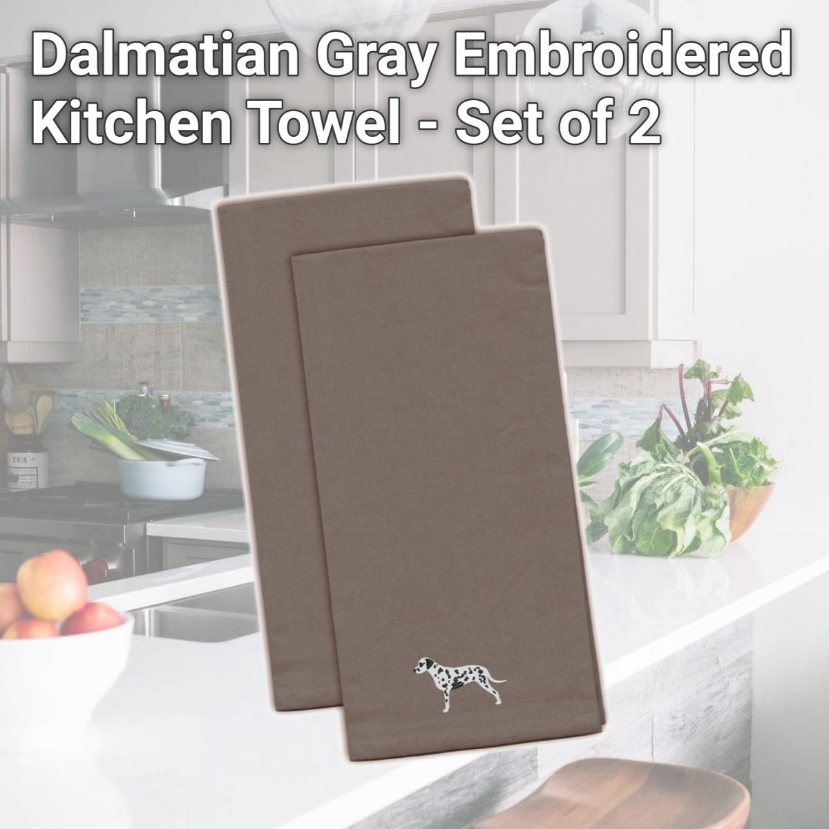 Picture of Carolines Treasures BB3383GYTWE Dalmatian Gray Embroidered Kitchen Towel - Set of 2