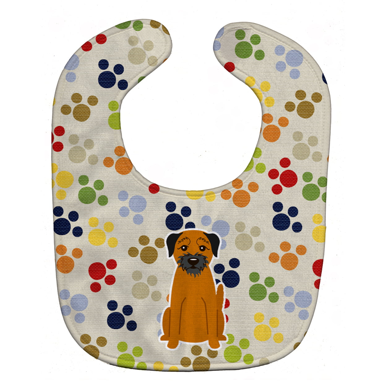 Bb5868bib Pawprints Border Terrier Baby Bib