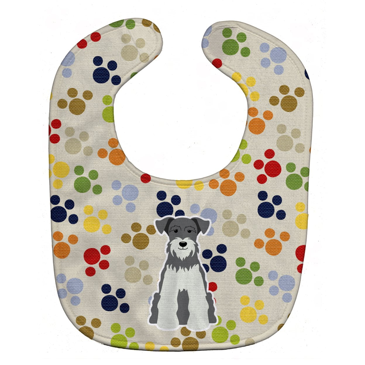 Bb5883bib Pawprints Miniature Schanuzer Salt & Pepper Baby Bib