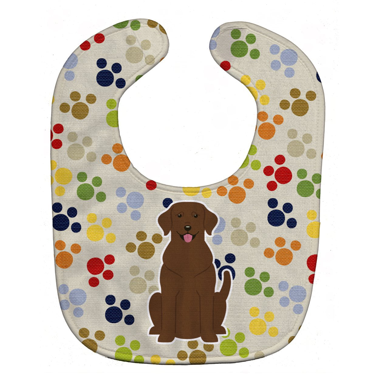 Bb5885bib Pawprints Chocolate Labrador Baby Bib