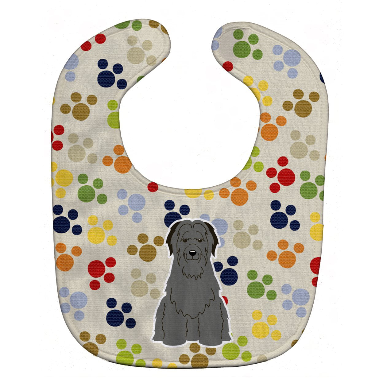 Bb5910bib Pawprints Briard Black Baby Bib