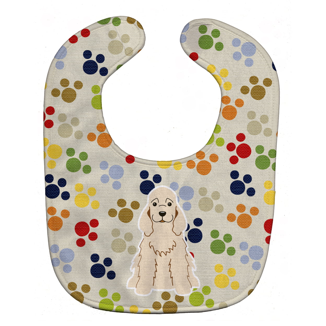 Bb5923bib Pawprints Cocker Spaniel Buff Baby Bib