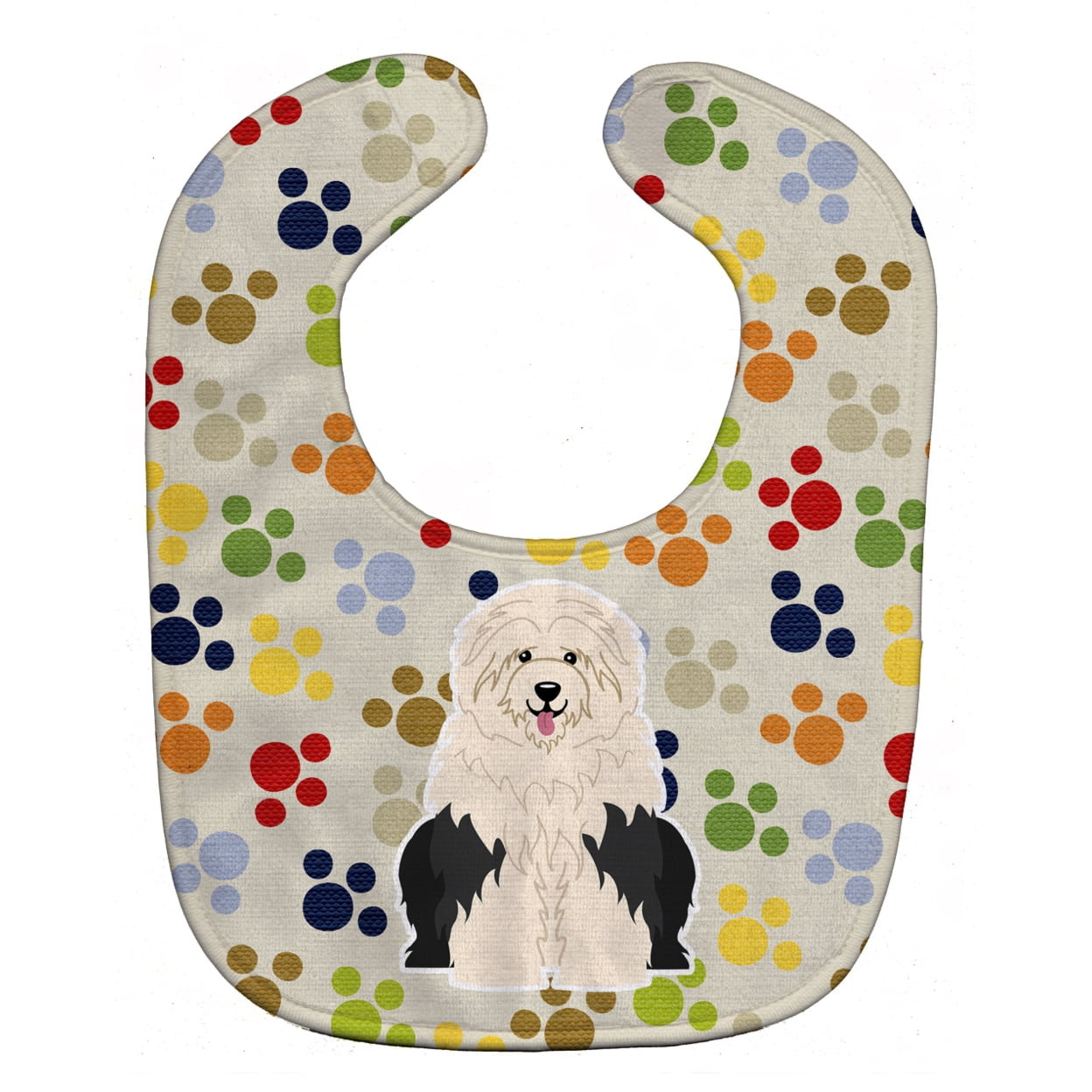 Bb5925bib Pawprints Old English Sheepdog Baby Bib