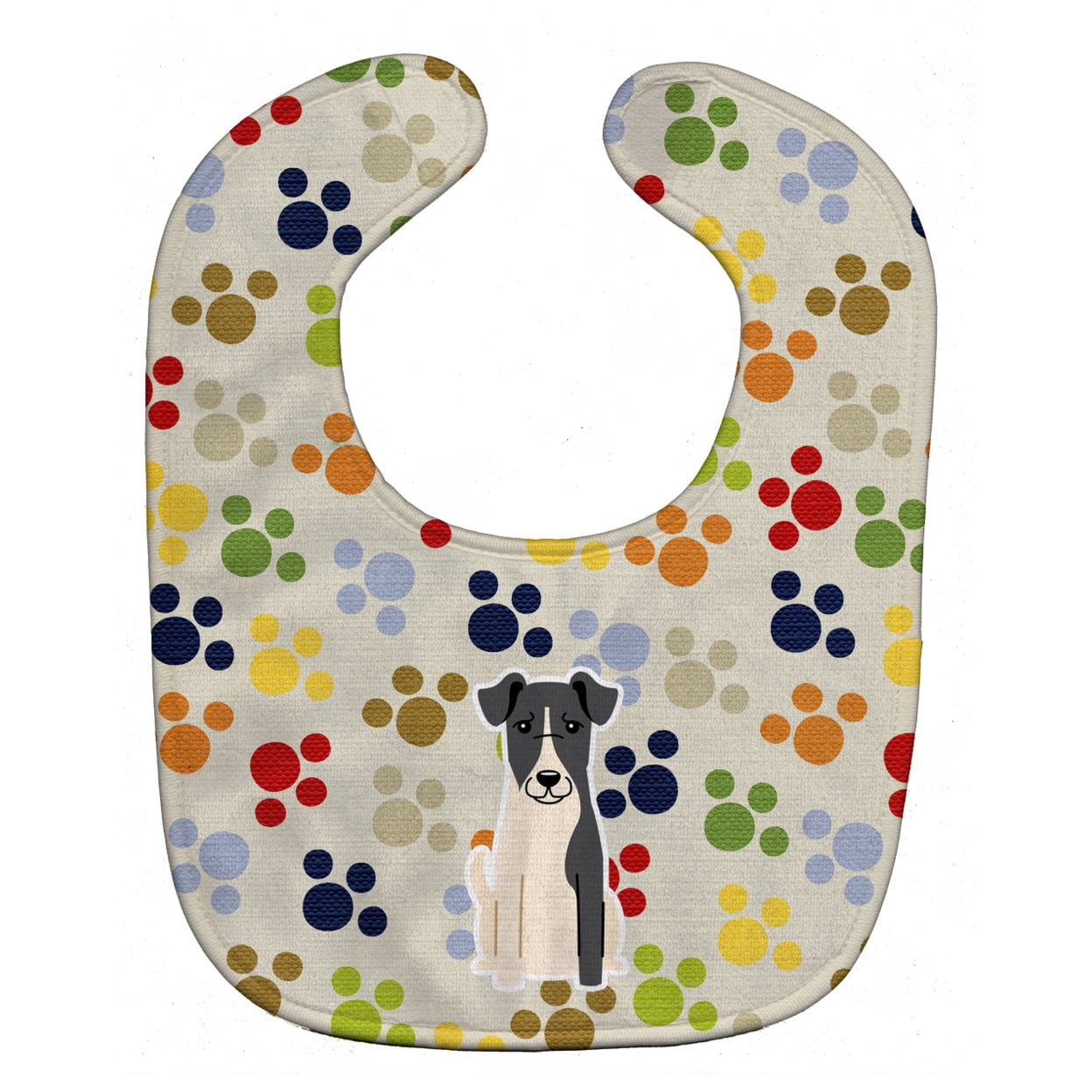 Bb5927bib Pawprints Smooth Fox Terrier Baby Bib