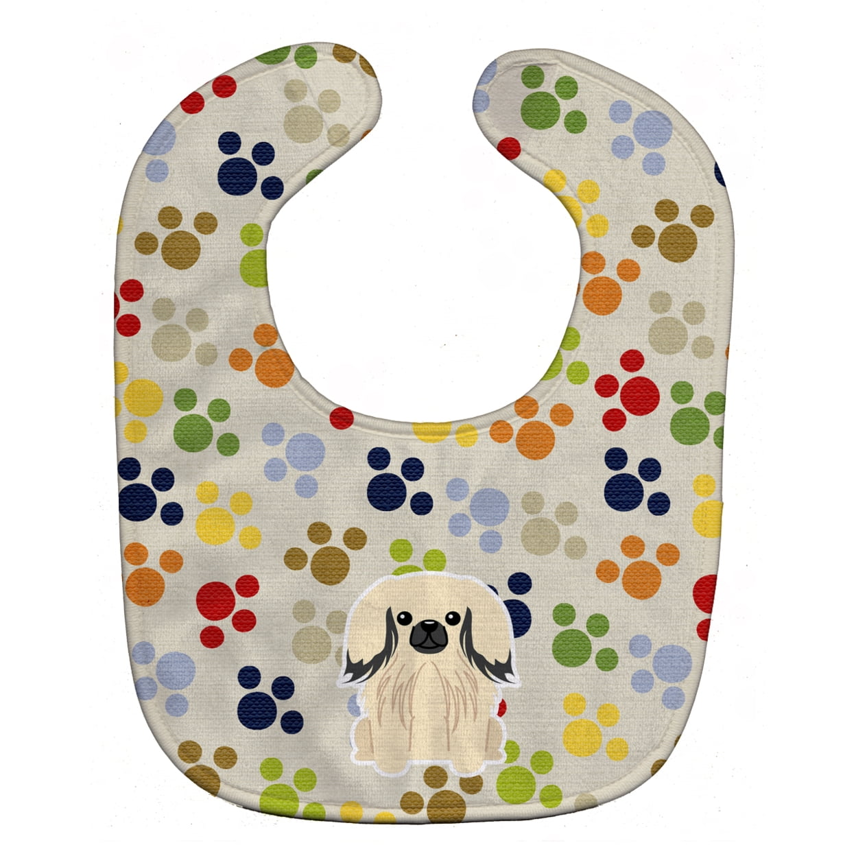 Pawprints Pekingnese Cream Baby Bib