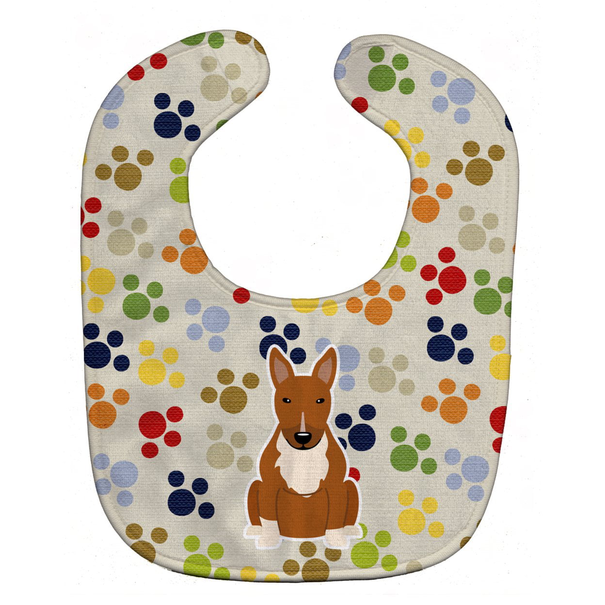 Bb5963bib Pawprints Bull Terrier Red Baby Bib