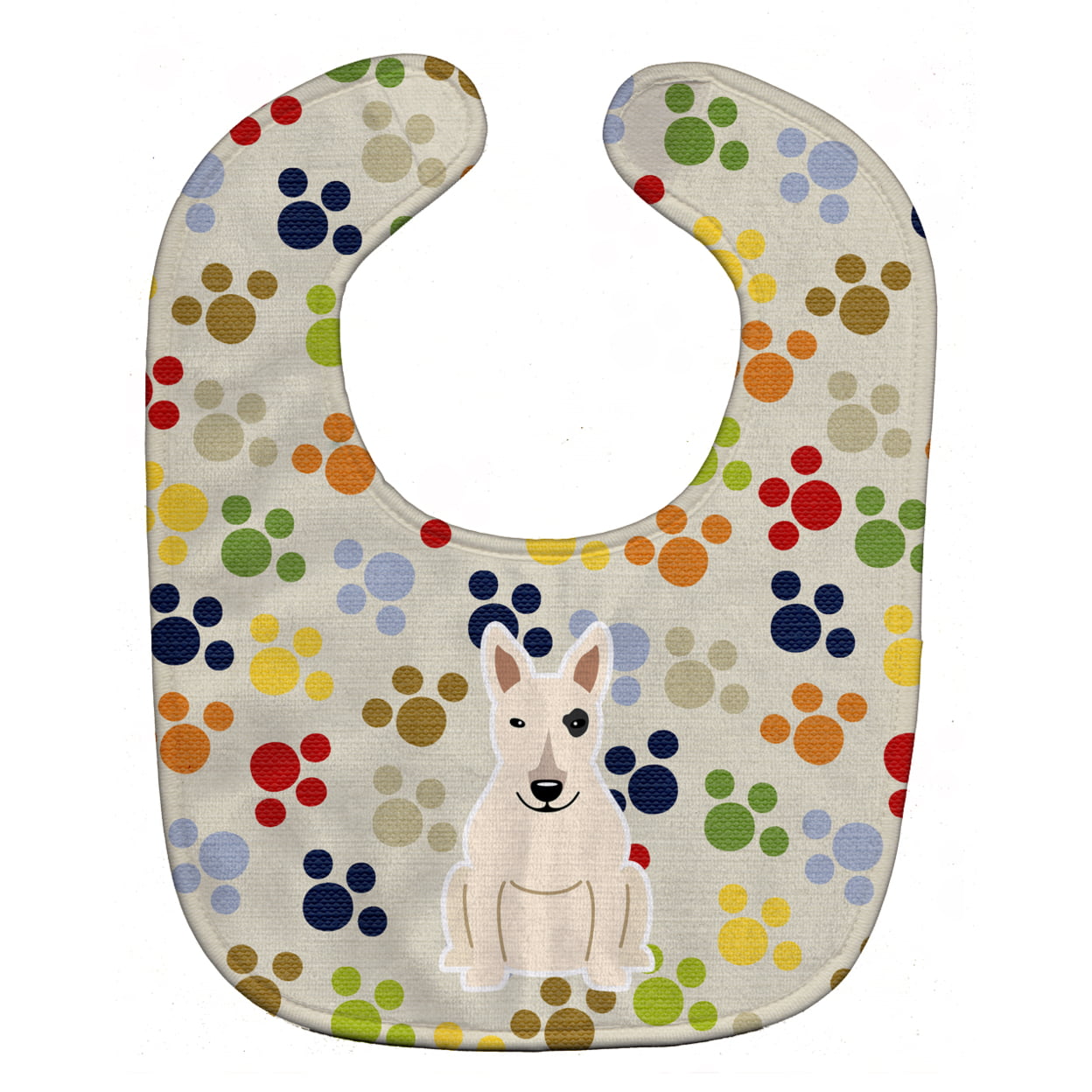 Bb5967bib Pawprints Bull Terrier White Baby Bib