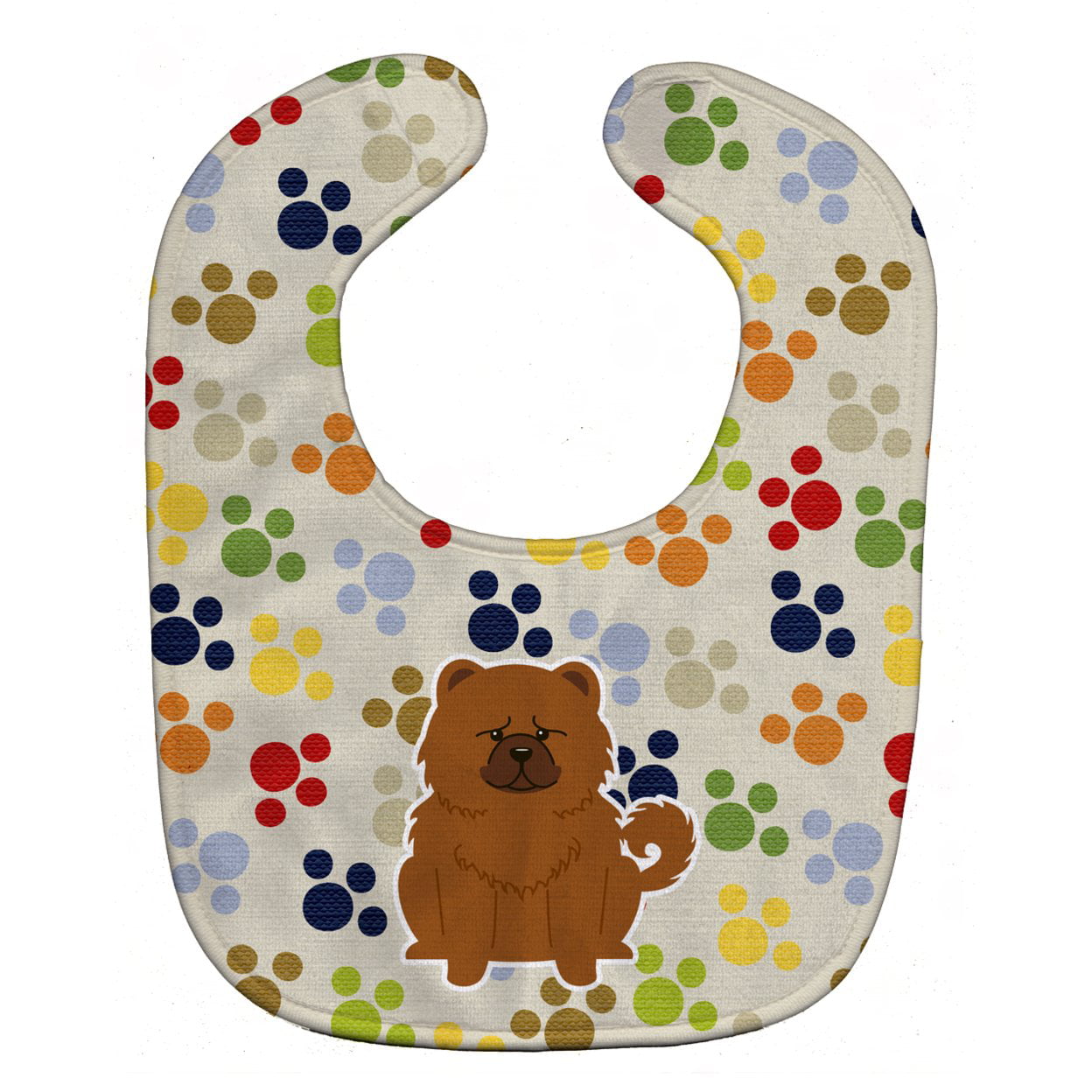 Bb5971bib Pawprints Chow Chow Red Baby Bib