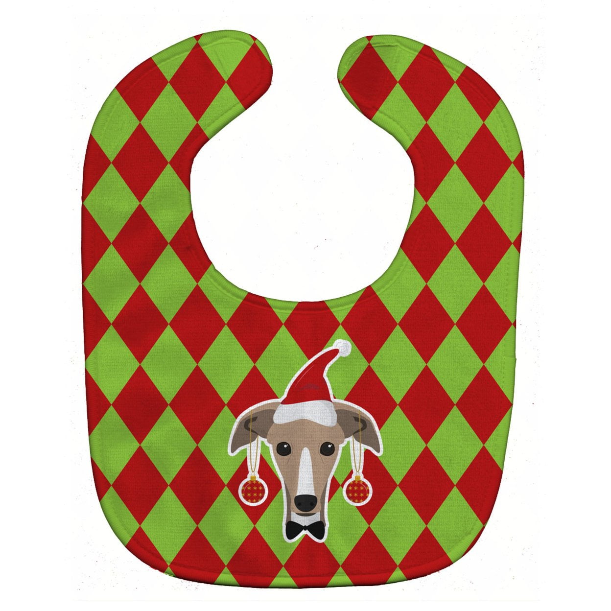 Bb5989bib Christmas Greyhound Baby Bib