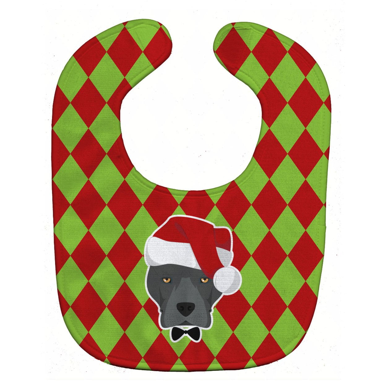 Bb6001bib Christmas Staffordshire Bull Terrier Baby Bib