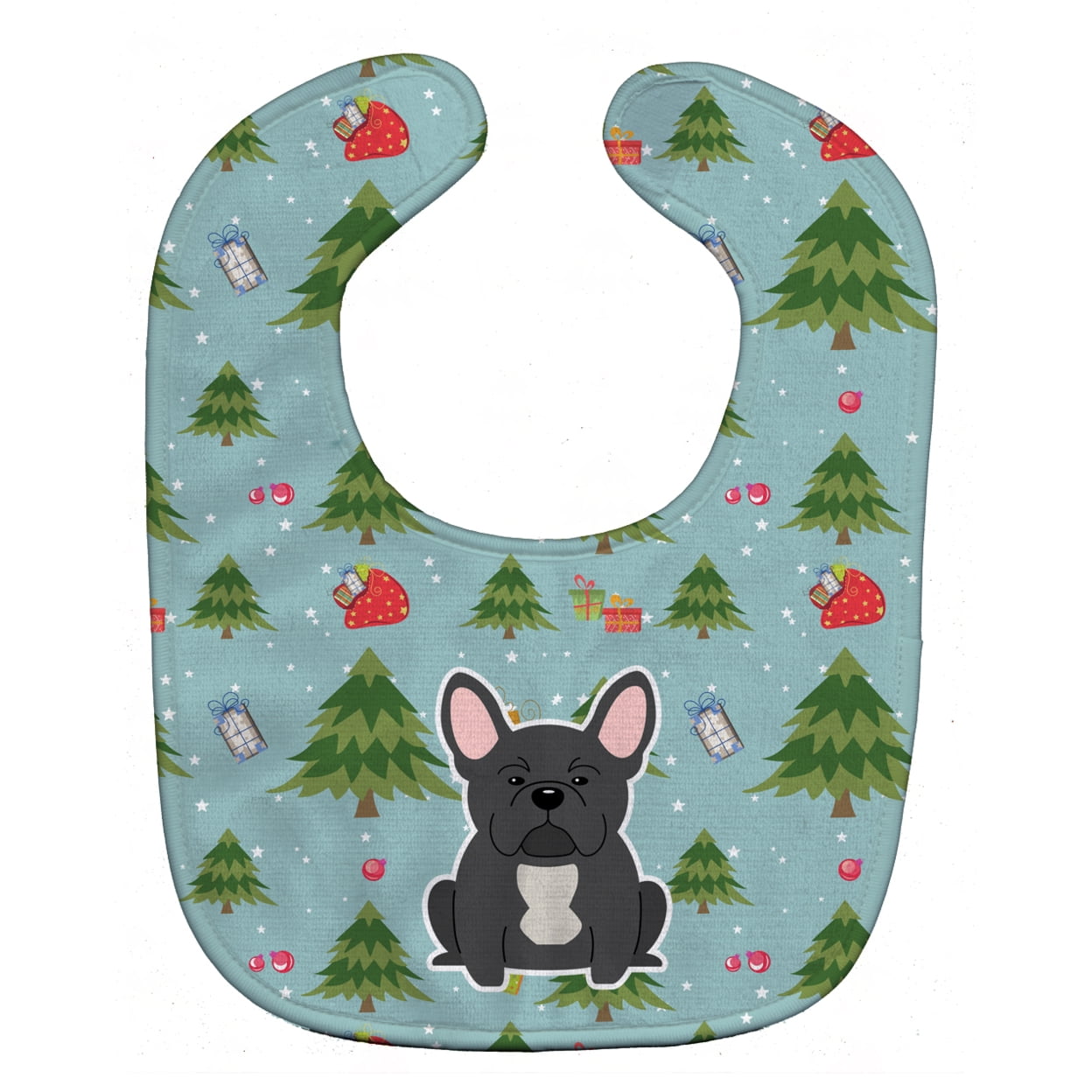 Bb4674bib Christmas French Bulldog Black Baby Bib