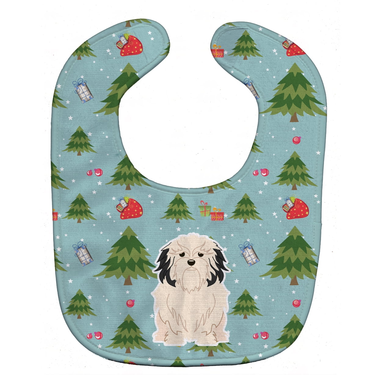 Bb4679bib Christmas Lowchen Baby Bib