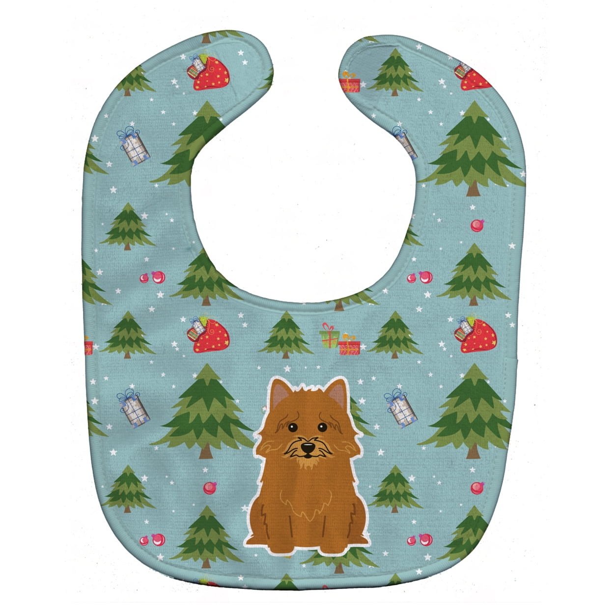 Bb4680bib Christmas Norwich Terrier Baby Bib